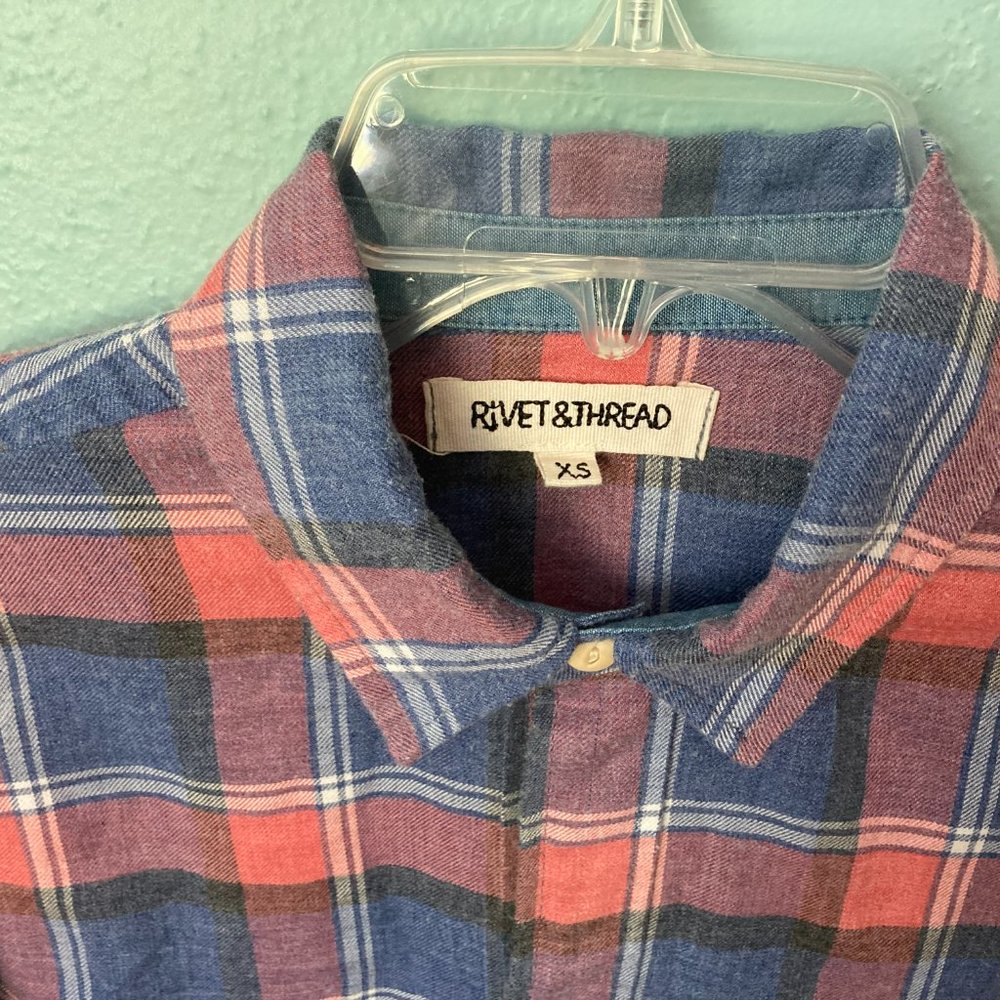 Madewell Rivet & Thread Harvey Plaid Flannel XS - Picture 3 of 4